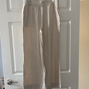 Old Navy Cream Wide Leg Linen Pants - never worn